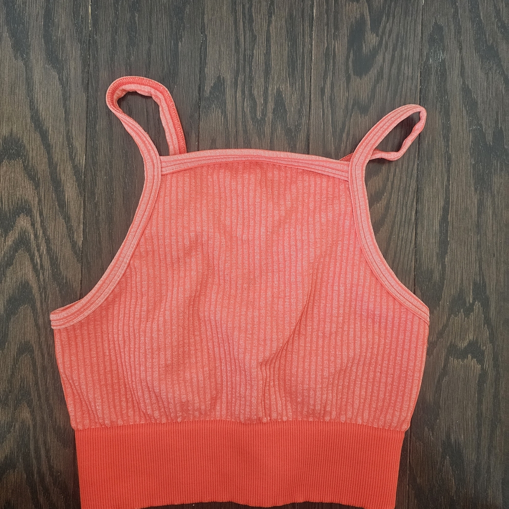 Free People Intimately Striped Orange Crop Tank